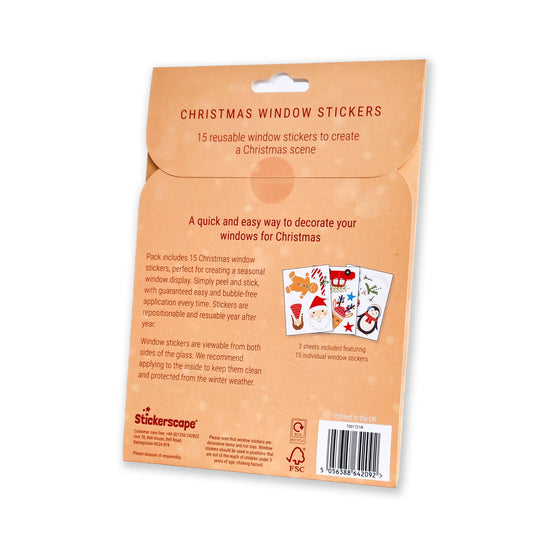 Fun Christmas Window Stickers Flatpack