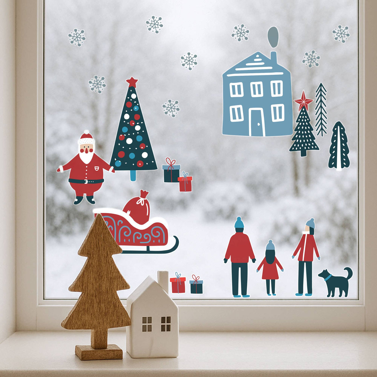 Scandi Christmas Window Stickers