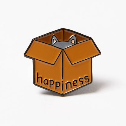 Happiness (Cat In A Box) - Enamel Pin Badge