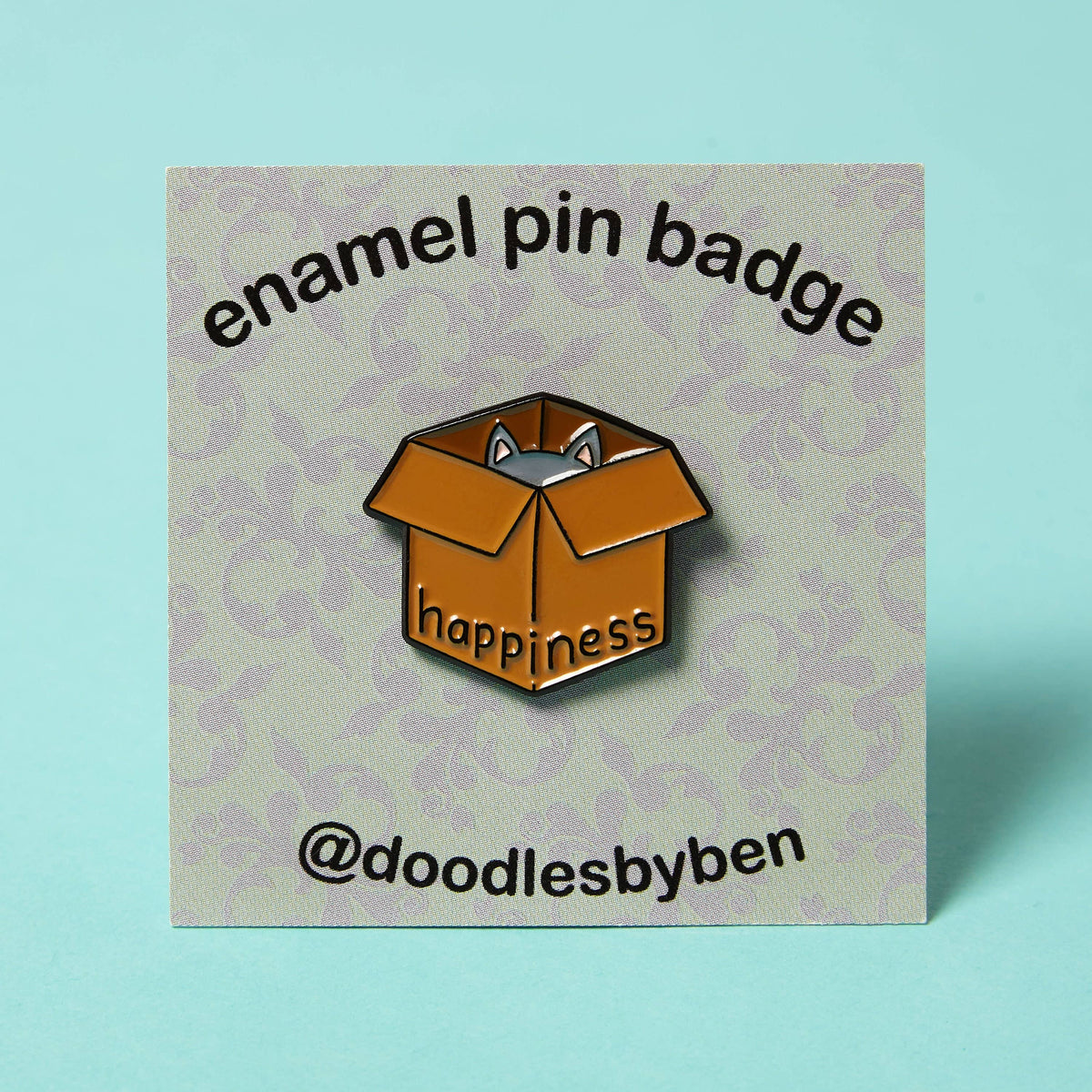 Happiness (Cat In A Box) - Enamel Pin Badge