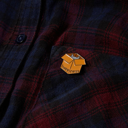 Happiness (Cat In A Box) - Enamel Pin Badge