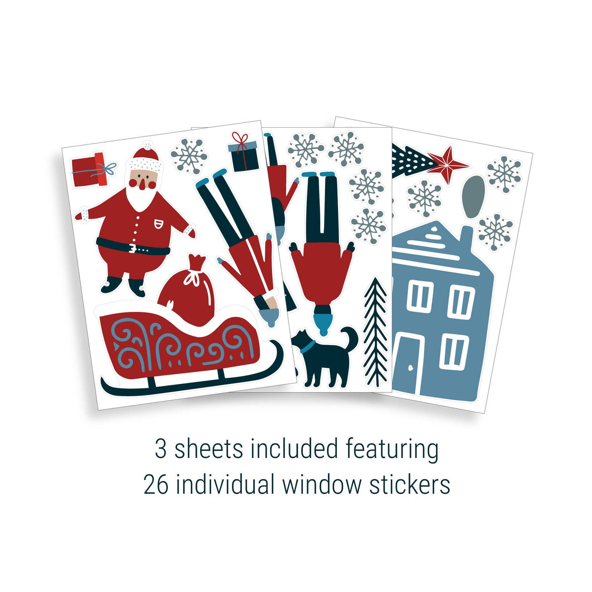 Scandi Christmas Window Stickers