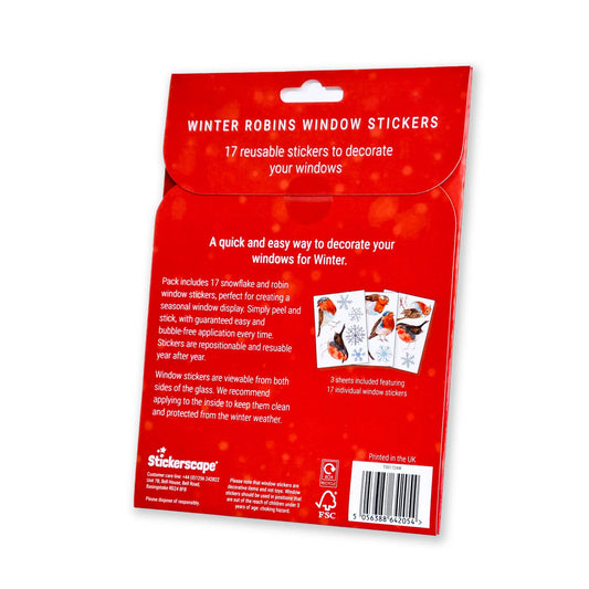 Winter Robin Window Stickers