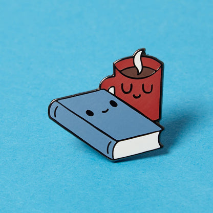 Book And Mug - Enamel Pin Badge