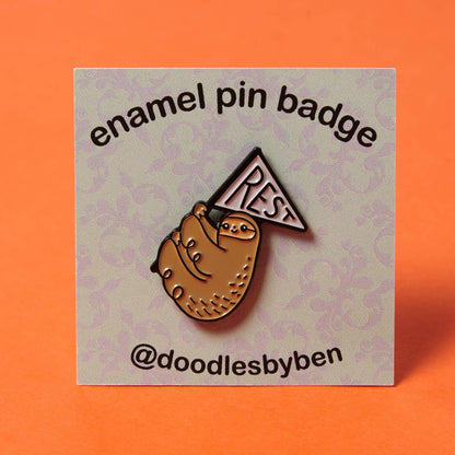 Resting Sloth - Enamel Pin Badge