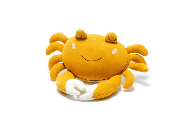 KNITTED ORGANIC COTTON CHARLIE THE CRAB TOY