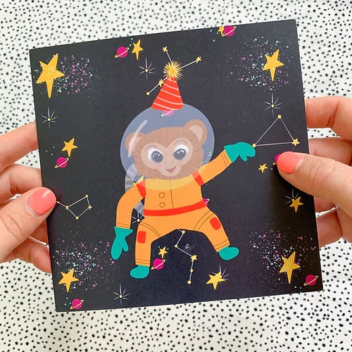 Monkey in Space Card